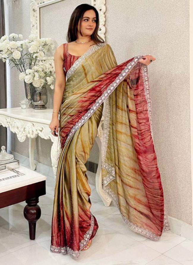 Rangoli Prizam Print Multi Colour Party Wear Sequins Work Saree